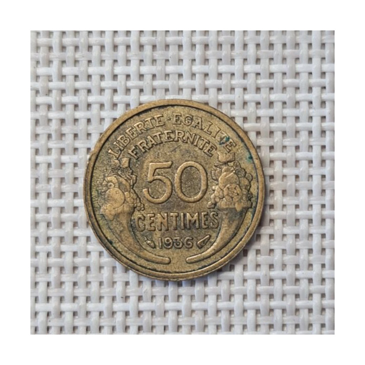 France 50 Centimes 1936 KM-894 VF