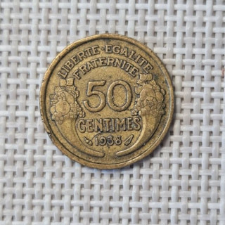France 50 Centimes 1938 KM-894 VF