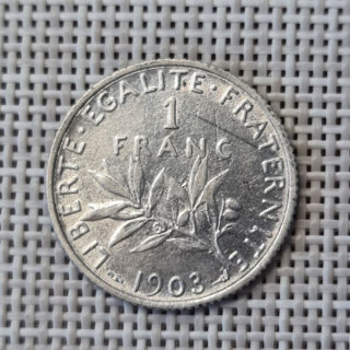 France 1 Franc 1903 KM-844 VF/XF