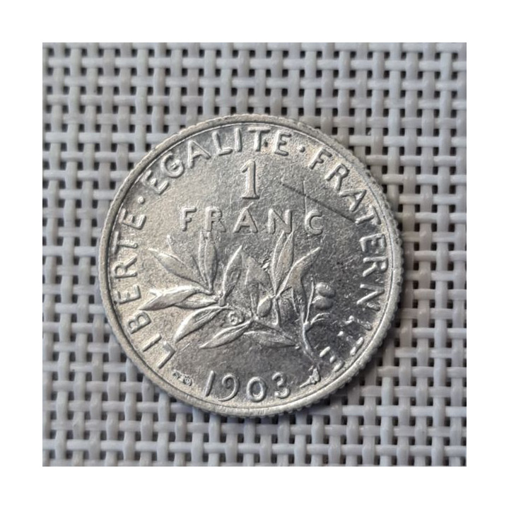 France 1 Franc 1903 KM-844 VF/XF