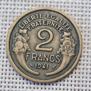 France 2 Francs 1941 KM-886 VF