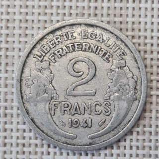 France 2 Francs 1941 KM-886a VF