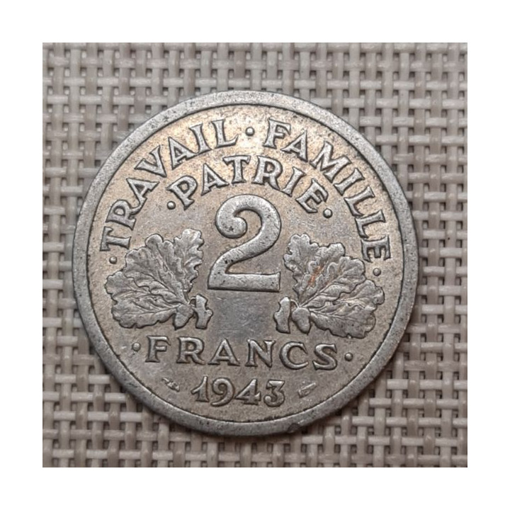 France 2 Francs 1943 KM-904 VF