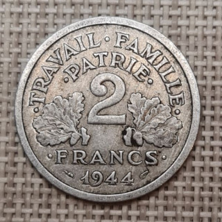 France 2 Francs 1944 KM-904 VF