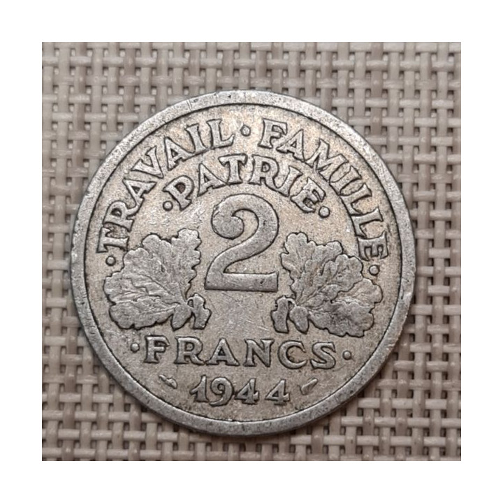 France 2 Francs 1944 "B" KM-904 VF