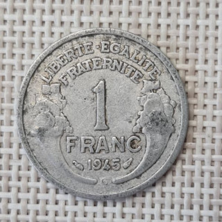 France 1 Franc 1945 "C" KM-885a VF