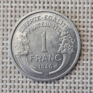 France 1 Franc 1946 KM-885a XF