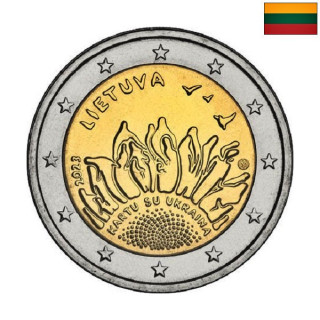 Lithuania 2 Euro 2023 "Ukraine" UNC