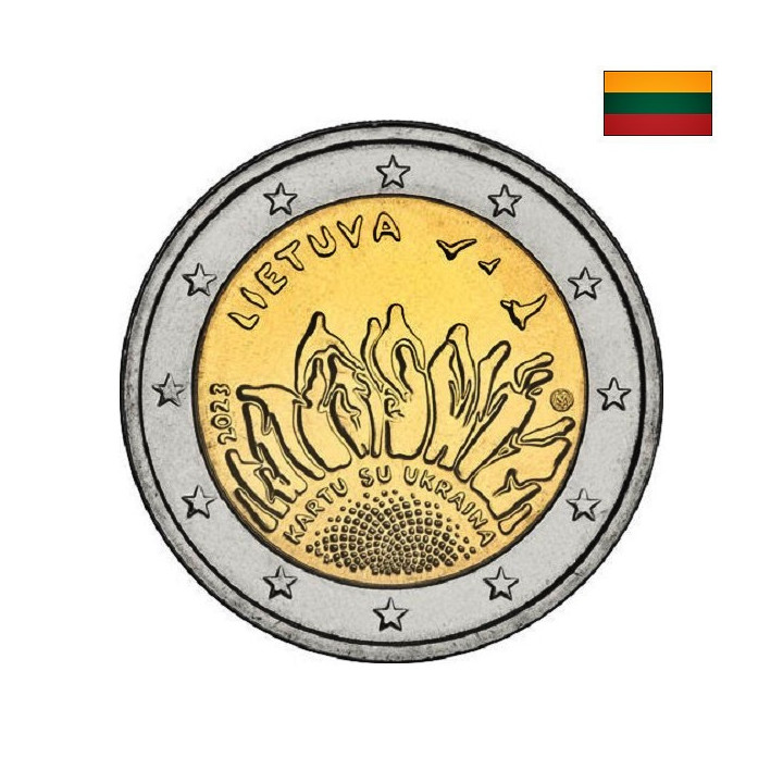 Lithuania 2 Euro 2023 "Ukraine" UNC