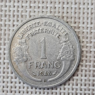 France 1 Franc 1948 "B" KM-885a VF