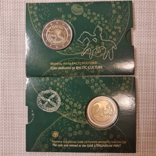 Lithuania 2 Euro 2016 "Baltic Culture" BU (Coin Card)