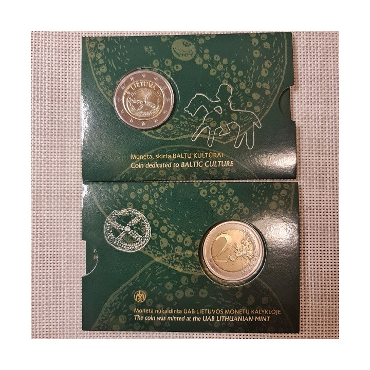 Lithuania 2 Euro 2016 "Baltic Culture" BU (Coin Card)
