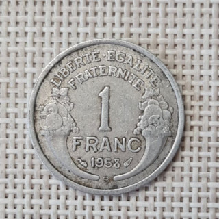 France 1 Franc 1958 "B" KM-885a VF