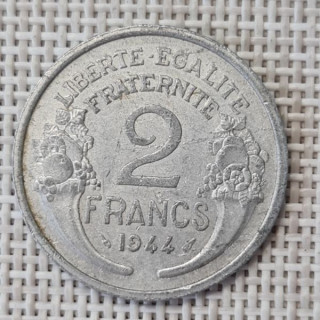 France 2 Francs 1944 KM-886a VF