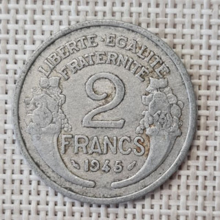 France 2 Francs 1945 KM-886a VF