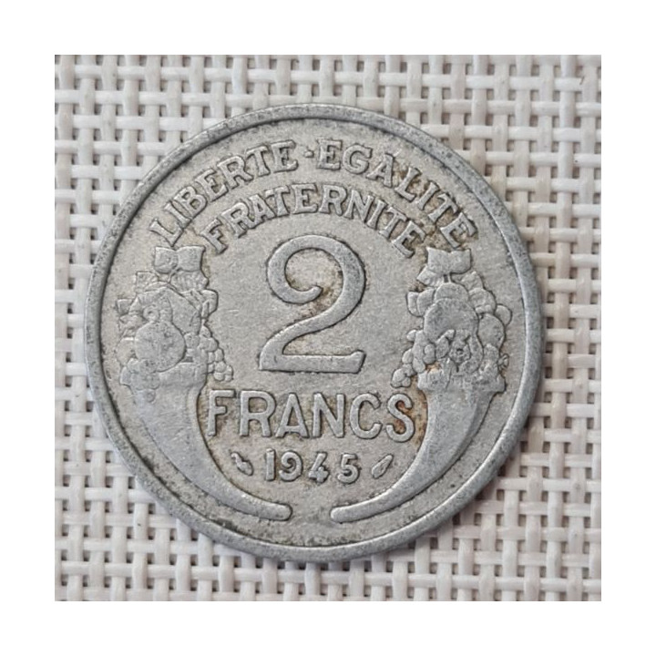 France 2 Francs 1945 KM-886a VF