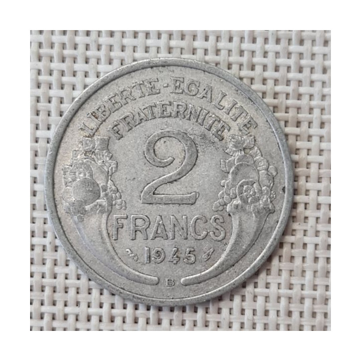 France 2 Francs 1945 "B" KM-886a VF