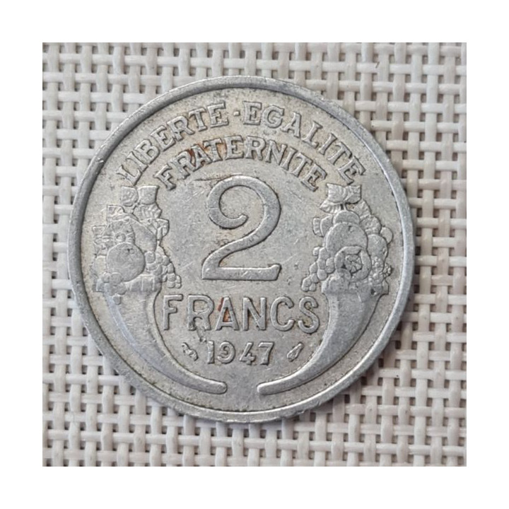 France 2 Francs 1947 KM-886a VF