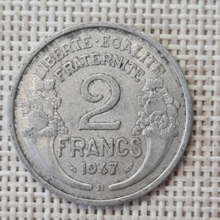 France 2 Francs 1947 "B" KM-886a VF
