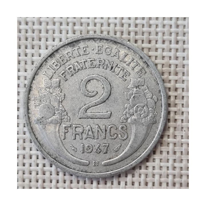France 2 Francs 1947 "B" KM-886a VF