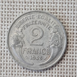 France 2 Francs 1948 KM-886a VF