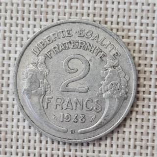 France 2 Francs 1948 "B" KM-886a VF