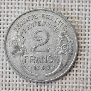 France 2 Francs 1949 KM-886a VF