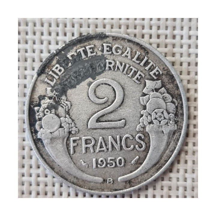 France 2 Francs 1950 "B" KM-886a VF