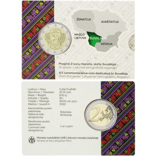 Lithuania 2 Euro 2022 "Suvalkija" BU (Coin Card)