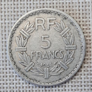 France 5 Francs 1945 KM-888b VF