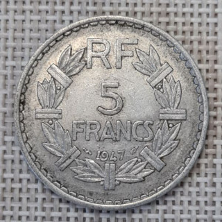 France 5 Francs 1947 KM-888b VF