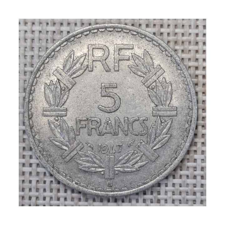 France 5 Francs 1947 "B" KM-888b VF