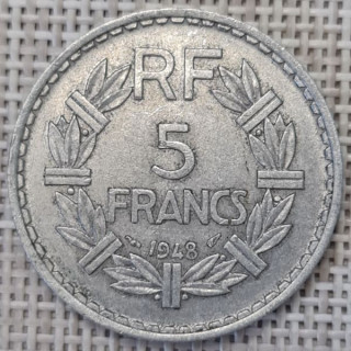 France 5 Francs 1948 KM-888b VF