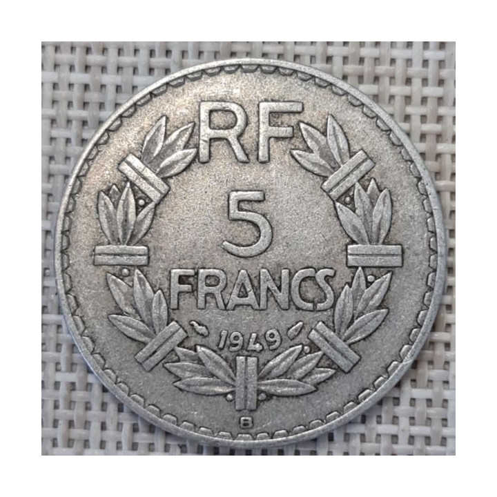 France 5 Francs 1949 "B" KM-888b VF