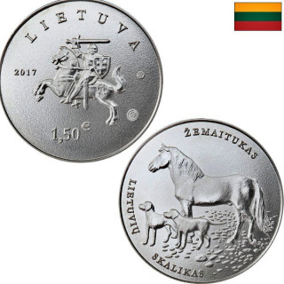 Lithuania 1,50 Euro 2017 "Hound & Horse" KM-225 UNC