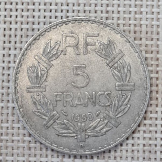 France 5 Francs 1950 "B" KM-888b VF