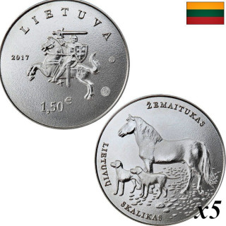 Lithuania 1,50 Euro 2017 "Hound & Horse" KM-225 Bag