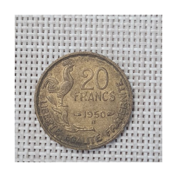 France 20 Francs 1950 "B" KM-916 VF