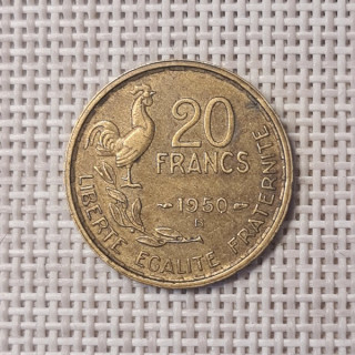 France 20 Francs 1950 "B" KM-917 VF