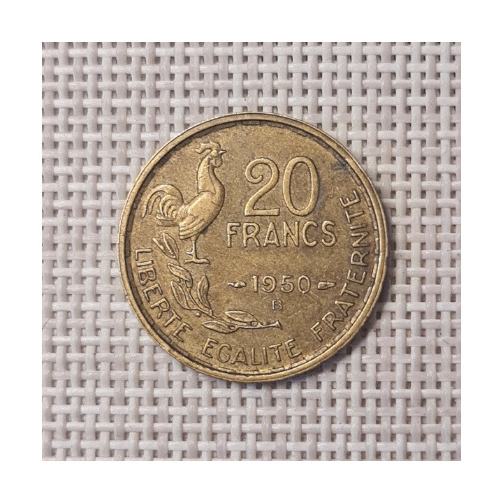 France 20 Francs 1950 "B" KM-917 VF