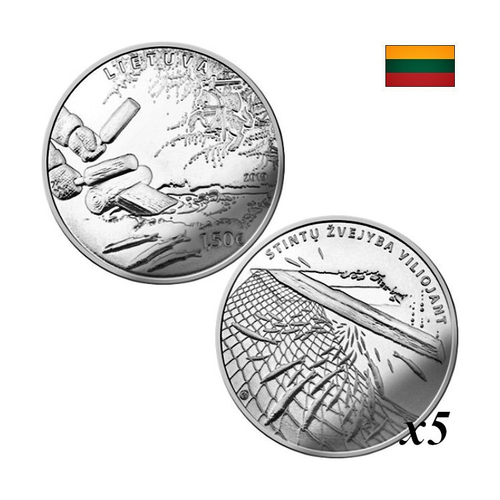 Lithuania 1,50 Euro 2019 "Smelt Fishing" KM-244 Bag