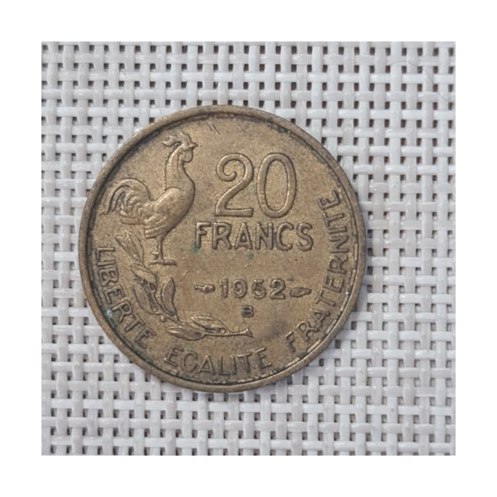 France 20 Francs 1952 "B" KM-917 VF
