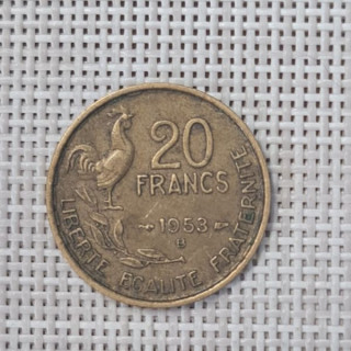 France 20 Francs 1953 "B" KM-917 VF