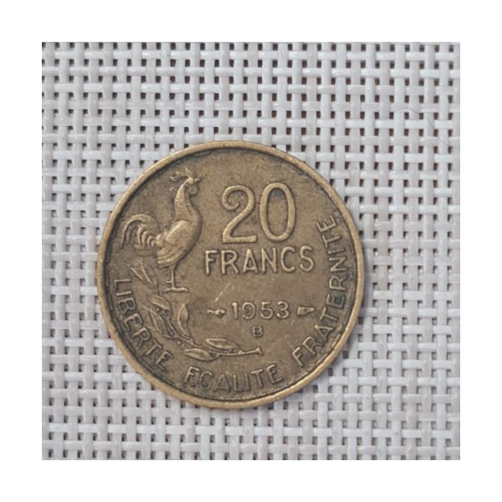 France 20 Francs 1953 "B" KM-917 VF