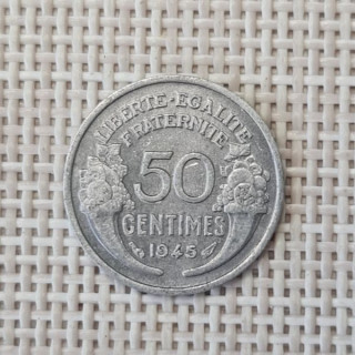 France 50 Centimes 1945 KM-894a VF