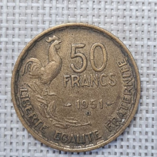 France 50 Francs 1951 "B" KM-918 VF