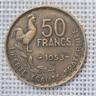 France 50 Francs 1953 "B" KM-918 VF