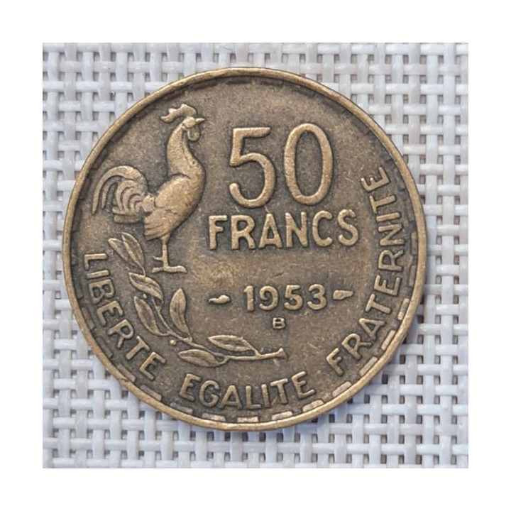 France 50 Francs 1953 "B" KM-918 VF