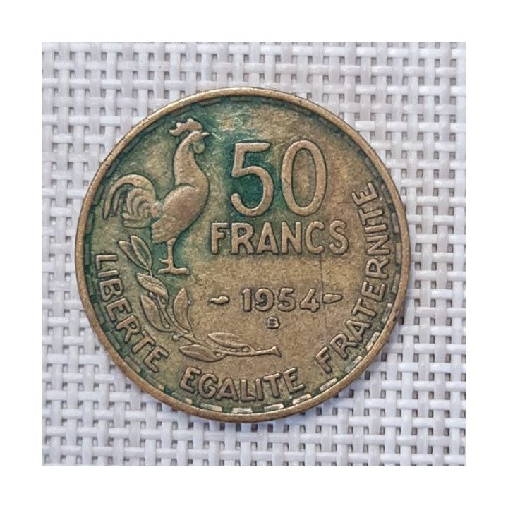 France 50 Francs 1954 "B" KM-918 VF