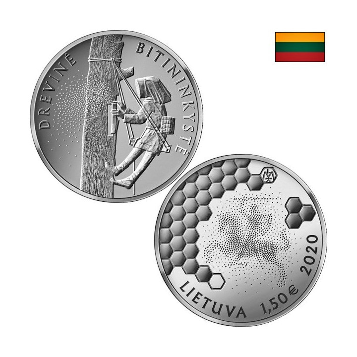 Lithuania 1,50 Euro 2020 "Tree Beekeeping" KM-255 UNC